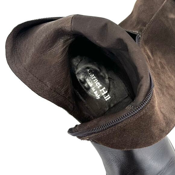 Garnet Hill Charity Italian Over-The-Knee Riding Boot Sz 6.5 Brown Suede/Leather - Picture 12 of 16